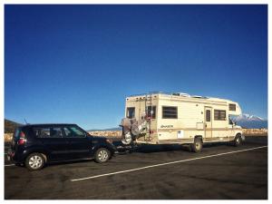 The RV and Car at Mt, Shasta.